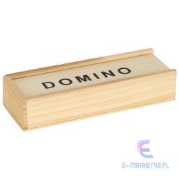 Domino drewniane klocki gra rodzinna + pudełko