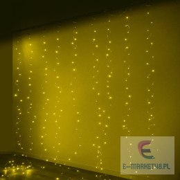 Lampki LED kurtyna girlanda druciki świąteczne choinkowe 3x3m 300LED ciepły biały pilot USB