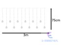 Lampki LED kurtyna kule wiszące świąteczne choinkowe 3m 108LED ciepły biały