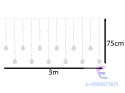 Lampki LED kurtyna kule wiszące świąteczne choinkowe 3m 108LED multikolor ze złączem 8 trybów świecenia