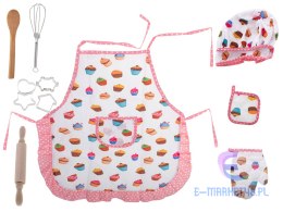 Zestaw kucharza dla dzieci fartuch czapka kucharska rękawica kuchenna + akcesoria