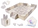 Mata edukacyjna piankowa puzzle kojec szara ecru 30 x 30 cm 36 elementów