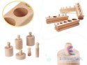 Odważniki cylindry drewniane sorter montessori