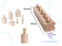 Odważniki cylindry drewniane sorter montessori