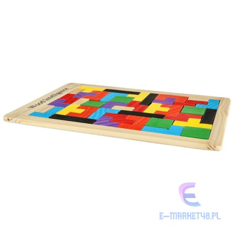 Puzzle drewniane układanka tetris klocki 40el.