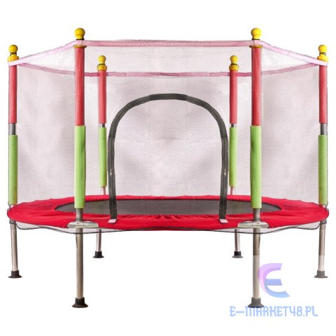 Trampolina do domu ogrodu dla dzieci siatka 140cm 55inch czerwona