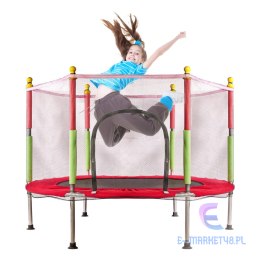 Trampolina do domu ogrodu dla dzieci siatka 140cm 55inch czerwona