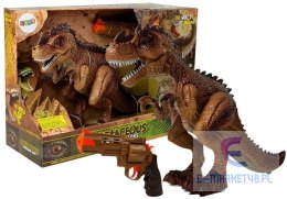 Ruchomy Dinozaur Tyranozaur Para Wodna Pistolet Dźwięk Światła Żółty