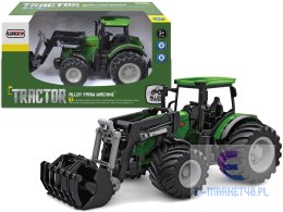 Traktor Zielony 1:24 Rolnik Łyżko Krokodyle Łyżka Gumowe Koła