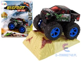 Auto Resorak Z Naciągiem Monster Truck Big Foot Gumowe Opony Rampa