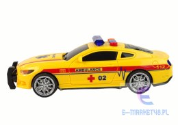 Sportowe Auto Ambulans Światła Dźwięk Żółty Napęd