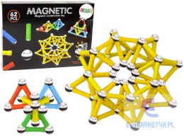 Zestaw Klocki Magnetyczne Magnetic 62 Elementy