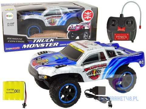 Zdalnie Sterowane Auto RC Truck Monster 1:12 Białe