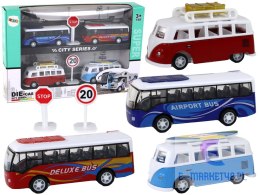 Kampery Autobusy Z Napędem Frykcyjnym 1:87 4 Sztuki