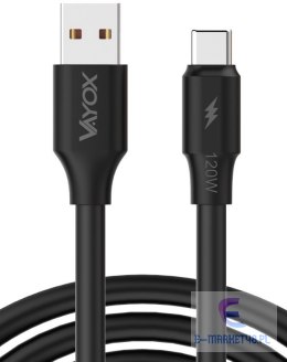 Kabel USB-USB-C dwie końcówki 120W 3A 1m czarny