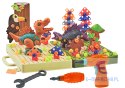 Klocki Puzzle Konstrukcyjne 3D DIY Dinozaury Rozkręcanie Wiertarka