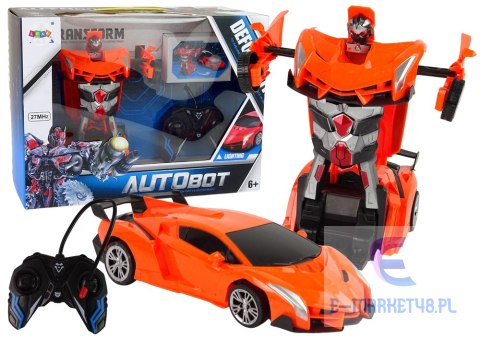 Auto Robot Transformer 2w1 Pilot R/C Zdalnie sterowane Pomarańczowy