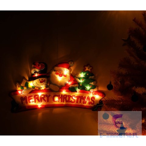 Lampki LED wisząca dekoracja okna świąteczna Merry Christmas XXL 45cm