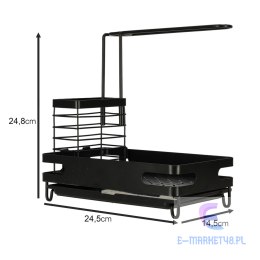 Organizer do kuchni na zlew półka kuchenna na przybory czarna