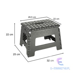 Stołek taboret składany antypoślizgowy 22cm ciemny szary