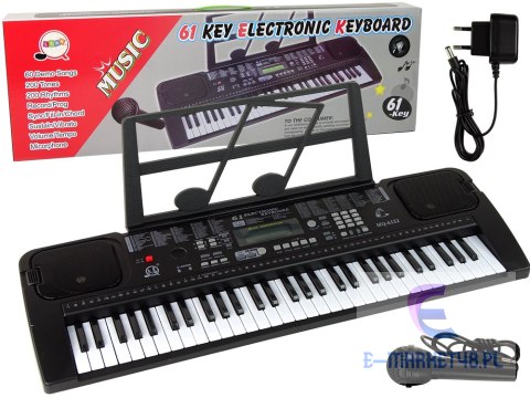 Keyboard Z Mikrofonem Instrument Muzyczny Czarny