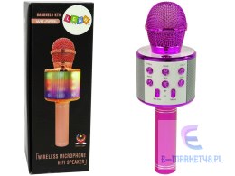 Mikrofon Bezprzewodowy USB Głośnik Nagrywanie Karaoke Model WS-858 Różowy