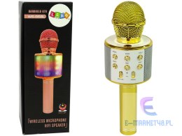 Mikrofon Bezprzewodowy USB Głośnik Nagrywanie Karaoke Model WS-858 Złoty