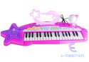 Keyboard Organki 37 Klawiszy MP3 Mikrofon Różowe