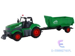 Zdalnie Sterowany Ciągnik Traktor R/C z Przyczepą 1:24 Światła Zielony