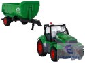 Zdalnie Sterowany Ciągnik Traktor R/C z Przyczepą 1:24 Światła Zielony