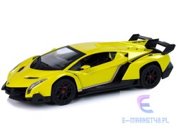 Auto Sportowe R/C 1:24 Lamborghini Veneno Żółte 2.4 G Światła