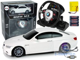 Auto Zdalnie Sterowane BMW M3 Białe 2,4 G Pilot Kierownica 1:18 Dźwięk Światła