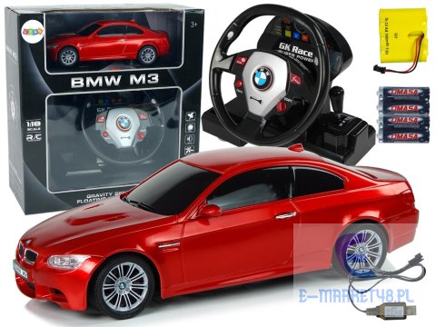 Auto Zdalnie Sterowane BMW M3 Czerwony 2,4 G Pilot Kierownica 1:18 Dźwięk Światła