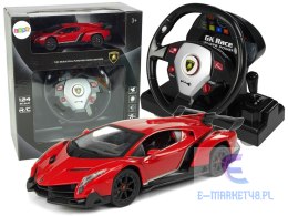 Auto Zdalnie Sterowane Lamborghini Veneno Czerwony 2,4 G Pilot Kierownica Dźwięk Światła 1:24