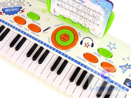 Elektryczne Pianino Keyboard Dla Dzieci Niebieski Nuty USB MP3