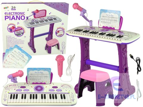 Elektryczne Pianino Keyboard Dla Dzieci Różowy Nuty USB