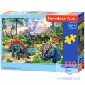 Puzzle układanka 120 elementów Dinozaury przy wulkanach 6+ CASTORLAND