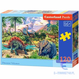 Puzzle układanka 120 elementów Dinozaury przy wulkanach 6+ CASTORLAND