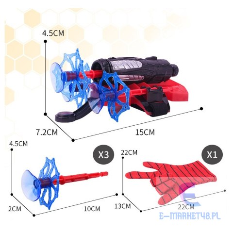 Rękawica wyrzutnia sieci + 3 strzałki