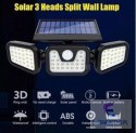 Lampa solarna LED potrójna czujnik ruchu i zmierzchu