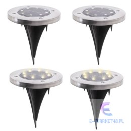 Lampy ogrodowe solarne najazdowe gruntowe 8LED 4szt. zimny biały